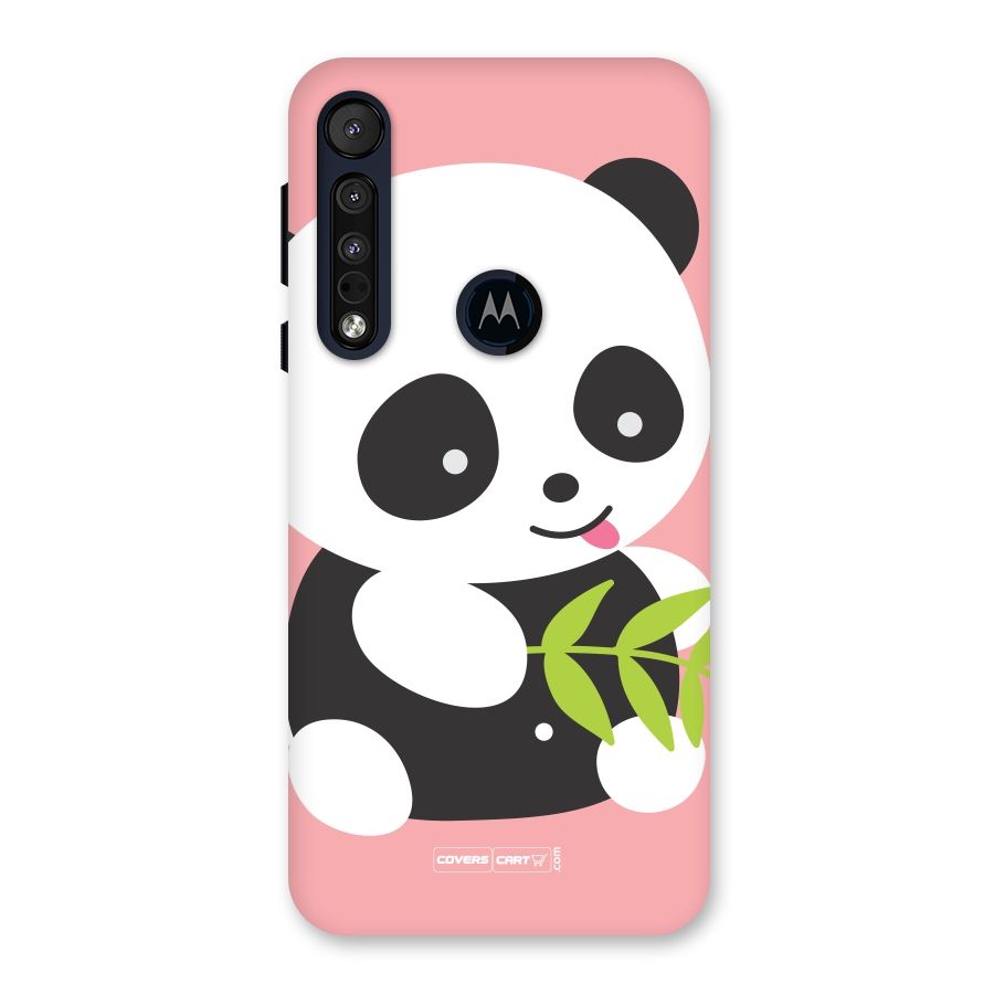 Cute Panda Pink Back Case for Motorola One Macro