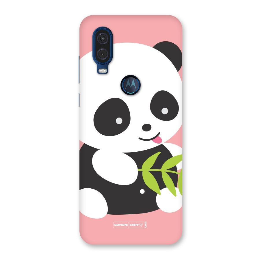 Cute Panda Pink Back Case for Motorola One Vision