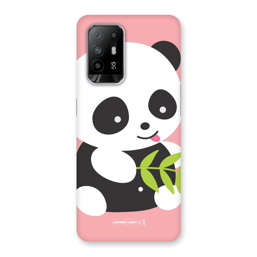 Cute Panda Pink Back Case for Oppo F19 Pro Plus 5G