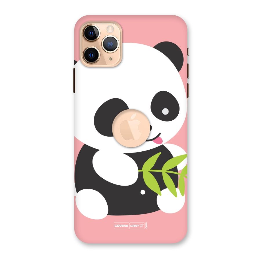 Cute Panda Pink Back Case for iPhone 11 Pro Max Logo Cut