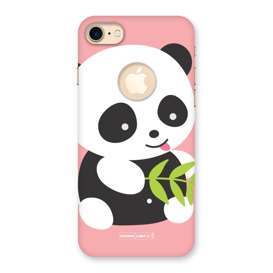 Cute Panda Pink Back Case for iPhone 7 Logo Cut