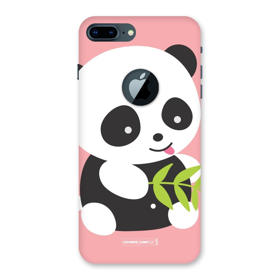 Cute Panda Pink Back Case for iPhone 7 Plus Logo Cut