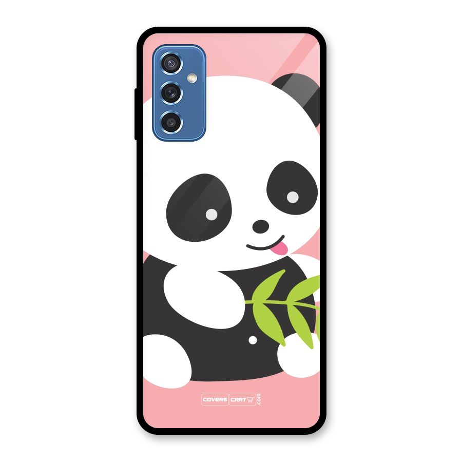 Cute Panda Pink Glass Back Case for Galaxy M52 5G