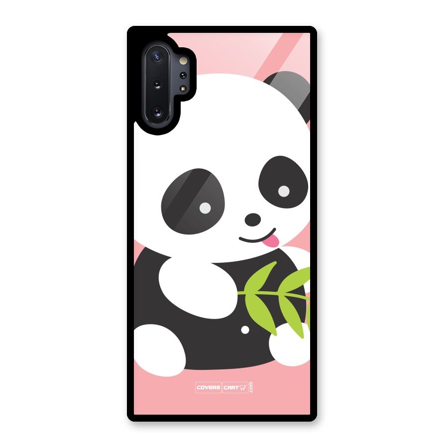 Cute Panda Pink Glass Back Case for Galaxy Note 10 Plus