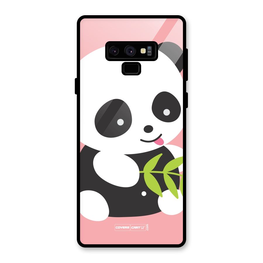 Cute Panda Pink Glass Back Case for Galaxy Note 9