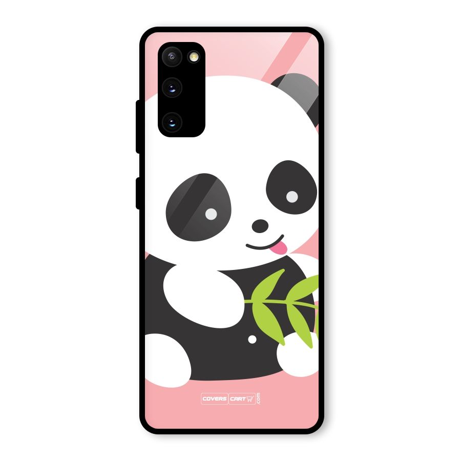 Cute Panda Pink Glass Back Case for Galaxy S20 FE 5G
