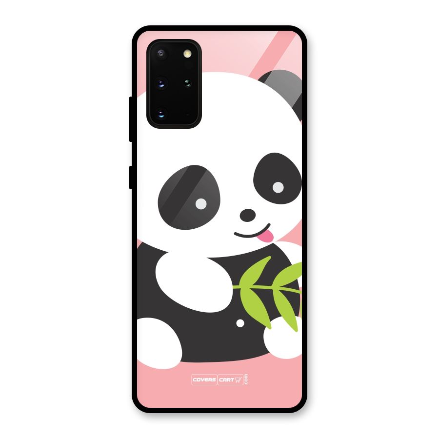 Cute Panda Pink Glass Back Case for Galaxy S20 Plus