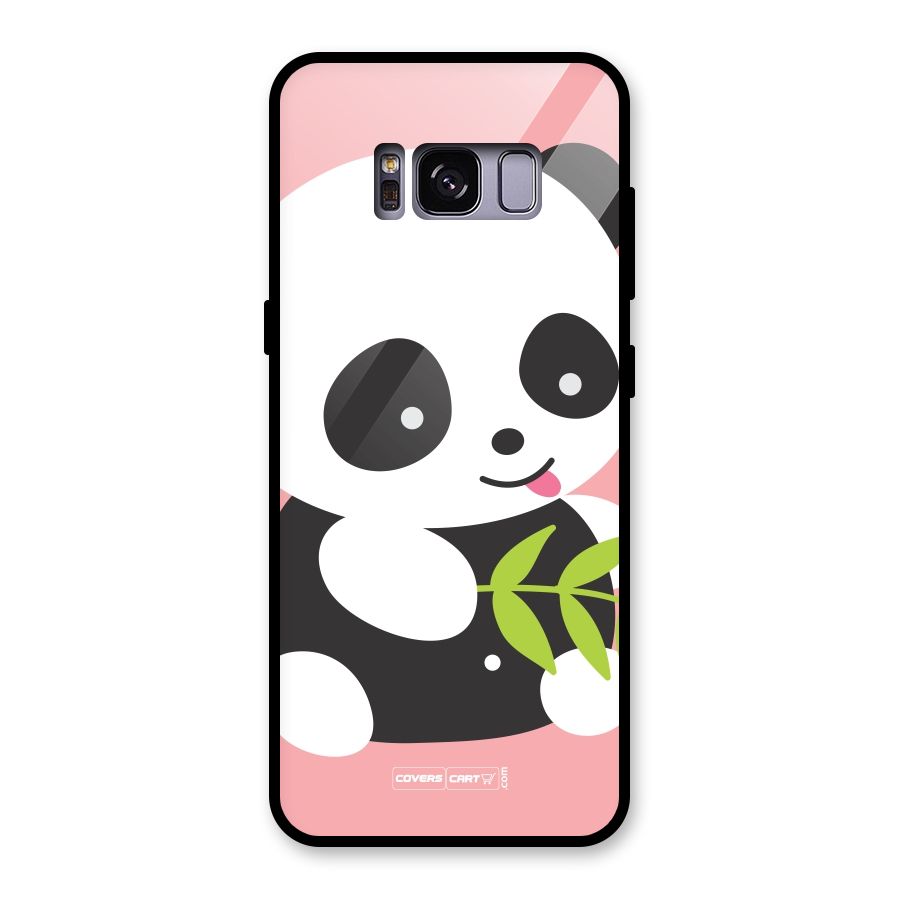 Cute Panda Pink Glass Back Case for Galaxy S8