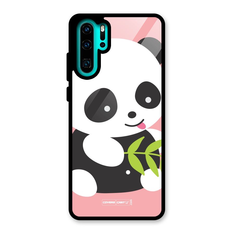 Cute Panda Pink Glass Back Case for Huawei P30 Pro
