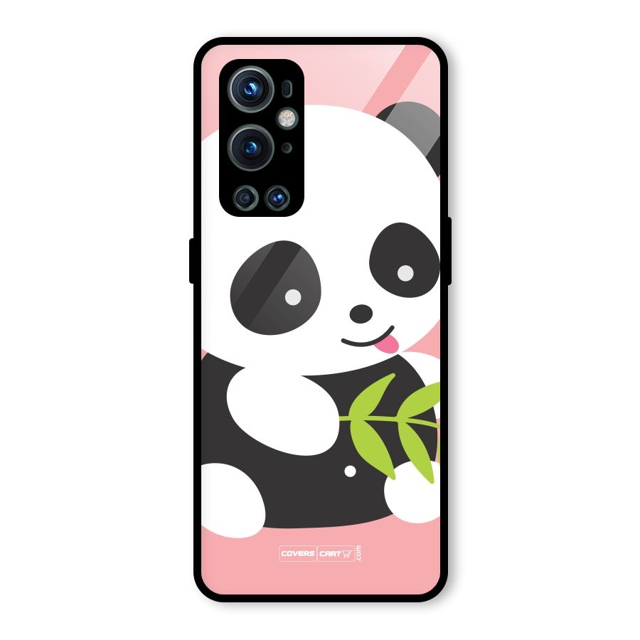 Cute Panda Pink Glass Back Case for OnePlus 9 Pro
