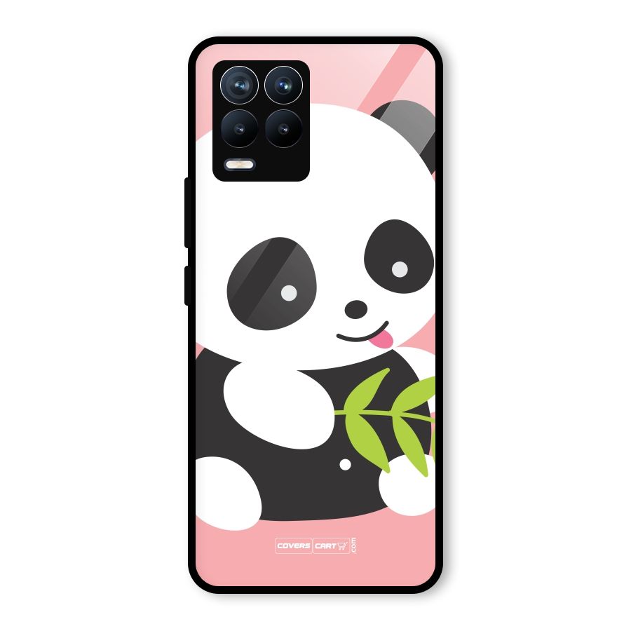 Cute Panda Pink Glass Back Case for Realme 8 Pro