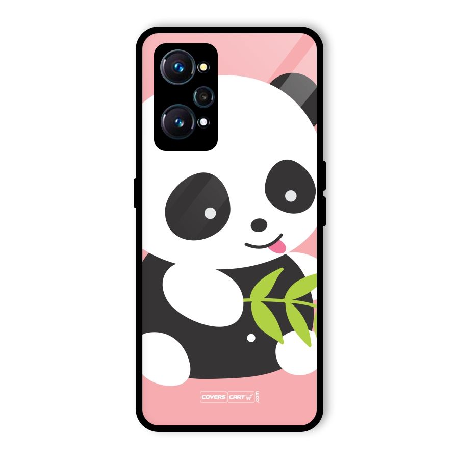 Cute Panda Pink Glass Back Case for Realme GT 2