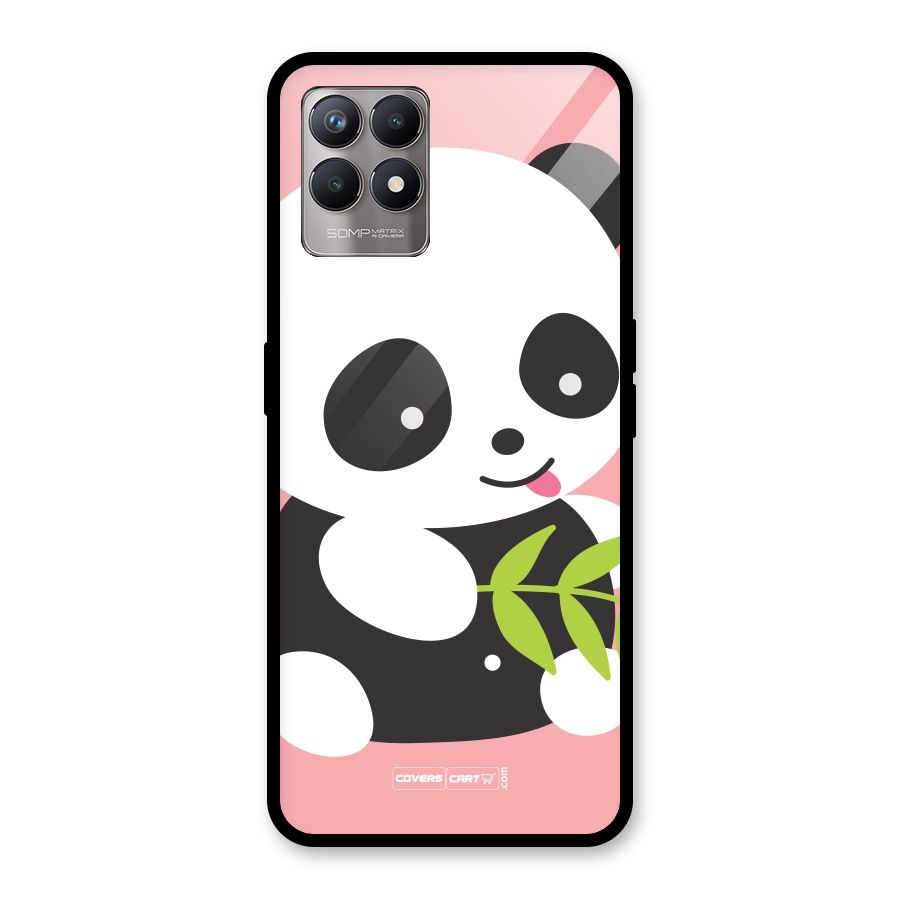 Cute Panda Pink Glass Back Case for Realme Narzo 50