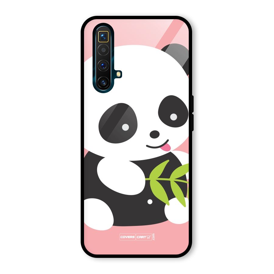 Cute Panda Pink Glass Back Case for Realme X3