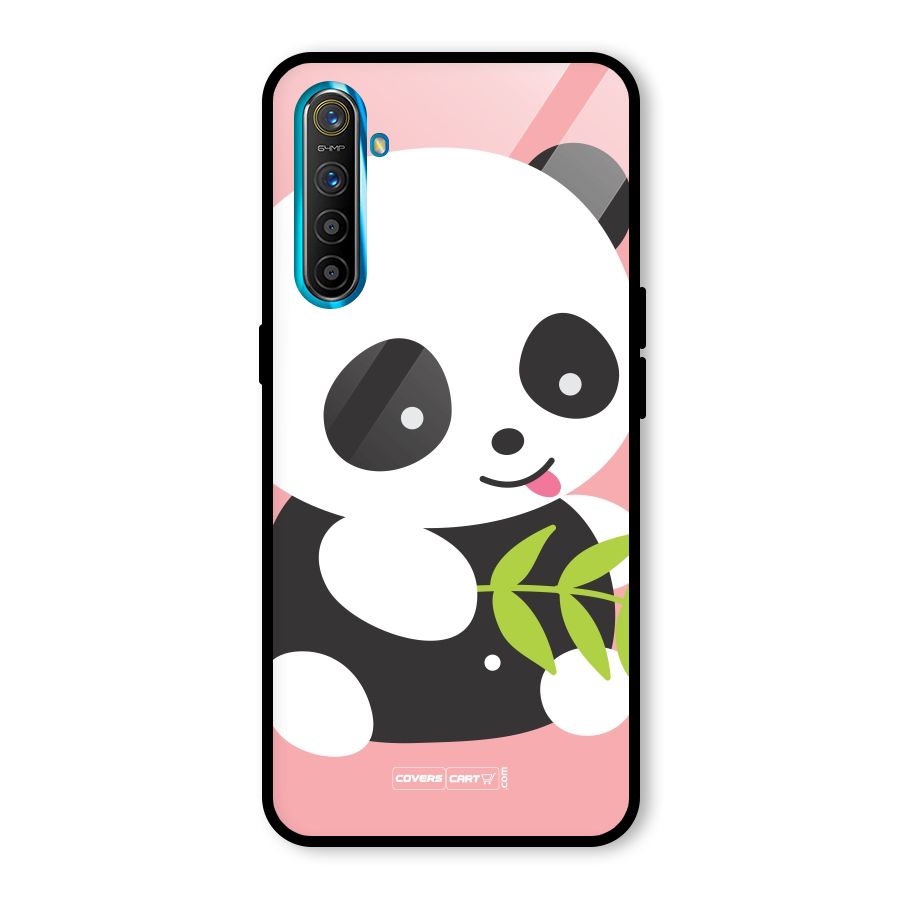 Cute Panda Pink Glass Back Case for Realme XT
