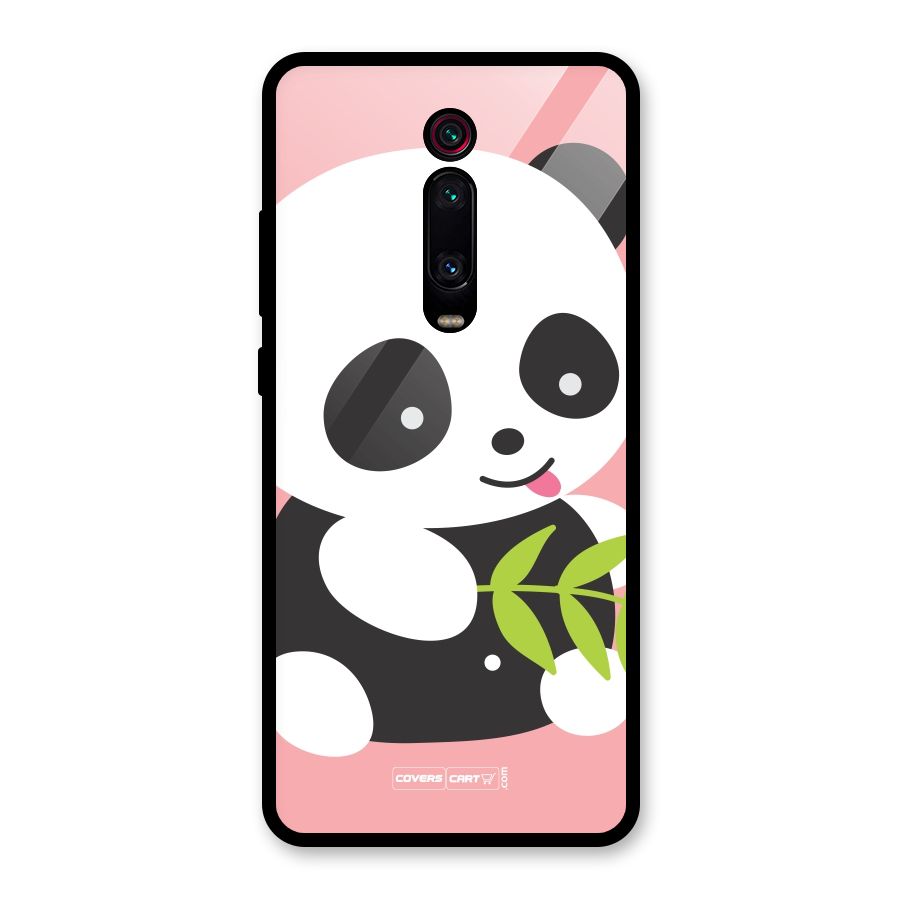 Cute Panda Pink Glass Back Case for Redmi K20