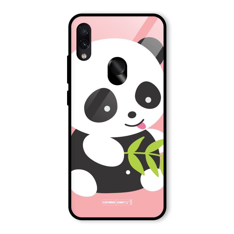 Cute Panda Pink Glass Back Case for Redmi Note 7