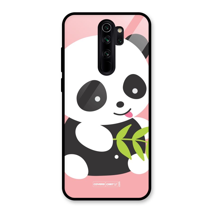 Cute Panda Pink Glass Back Case for Redmi Note 8 Pro
