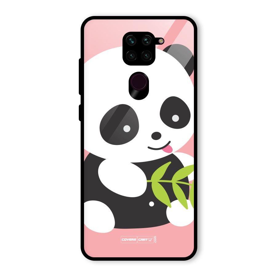 Cute Panda Pink Glass Back Case for Redmi Note 9