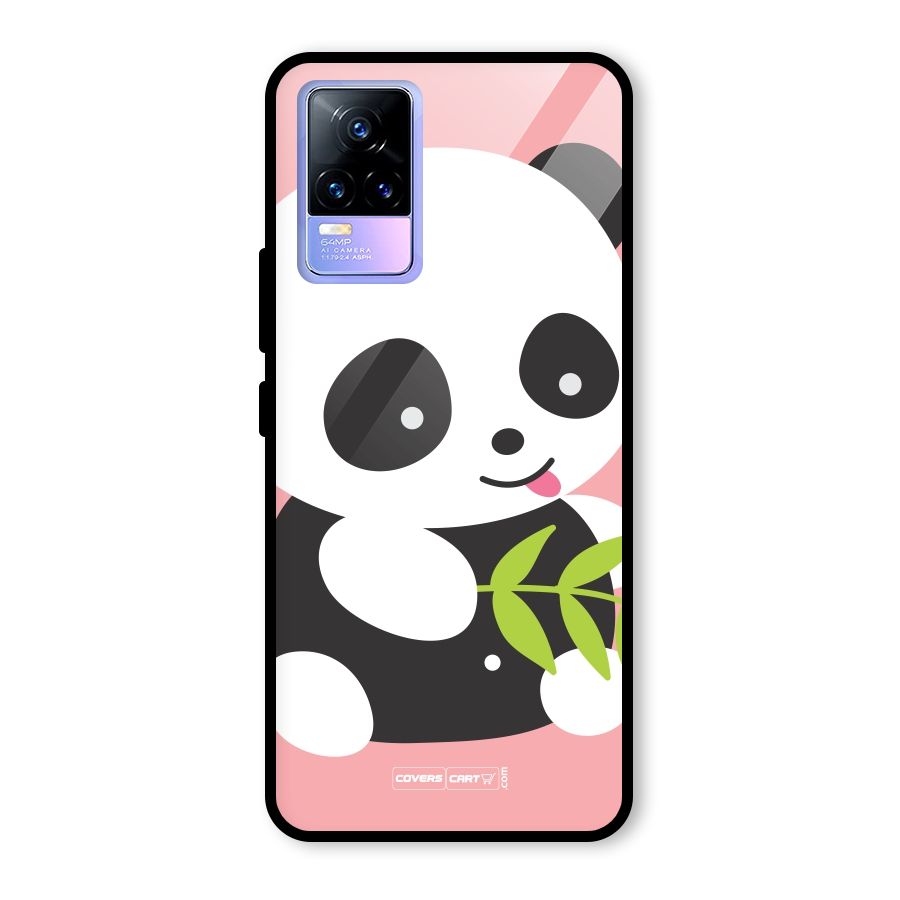 Cute Panda Pink Glass Back Case for Vivo Y73