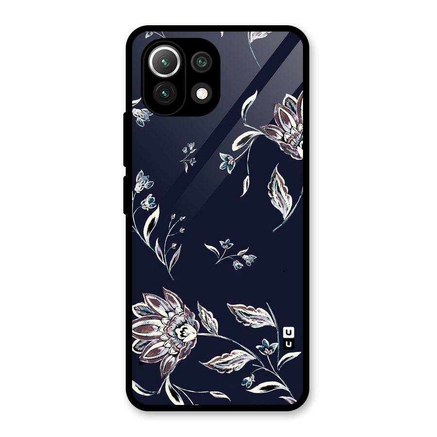 Cute Petals Glass Back Case for Mi 11 Lite NE 5G