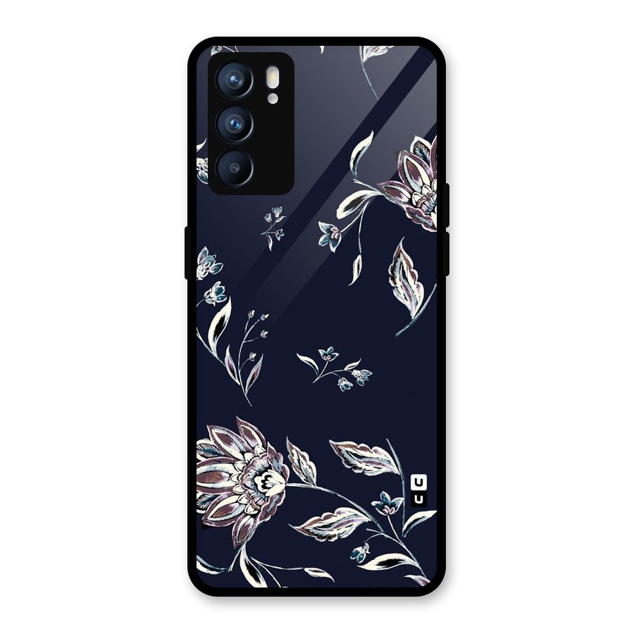 Cute Petals Glass Back Case for Oppo Reno6 5G