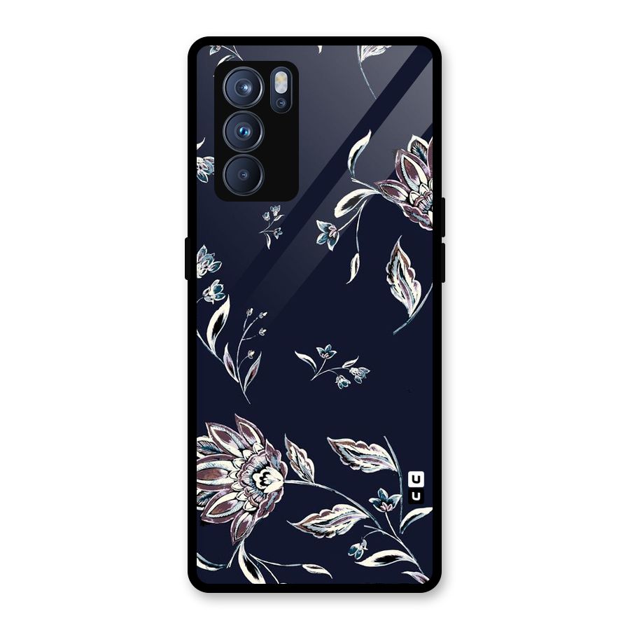 Cute Petals Glass Back Case for Oppo Reno6 Pro 5G