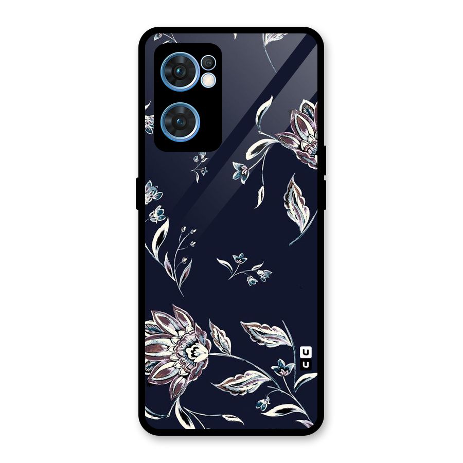 Cute Petals Glass Back Case for Oppo Reno7 5G