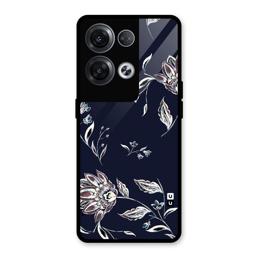 Cute Petals Glass Back Case for Oppo Reno8 Pro 5G