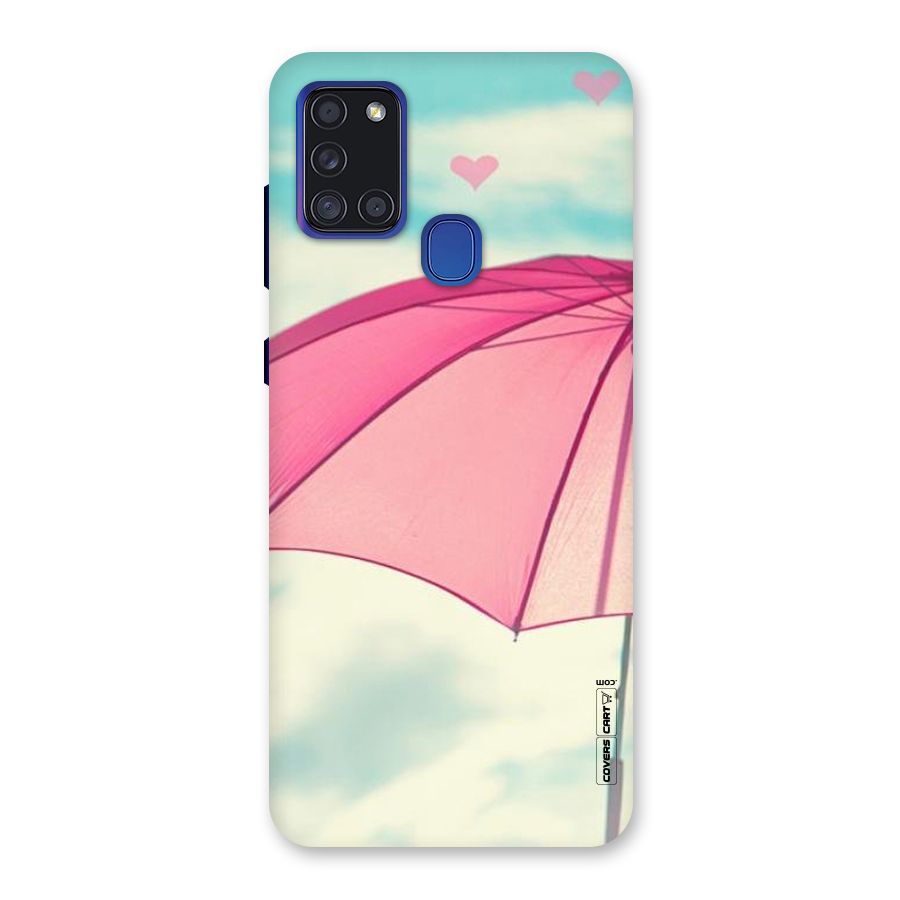 Cute Pink Umbrella Back Case for Galaxy A21s