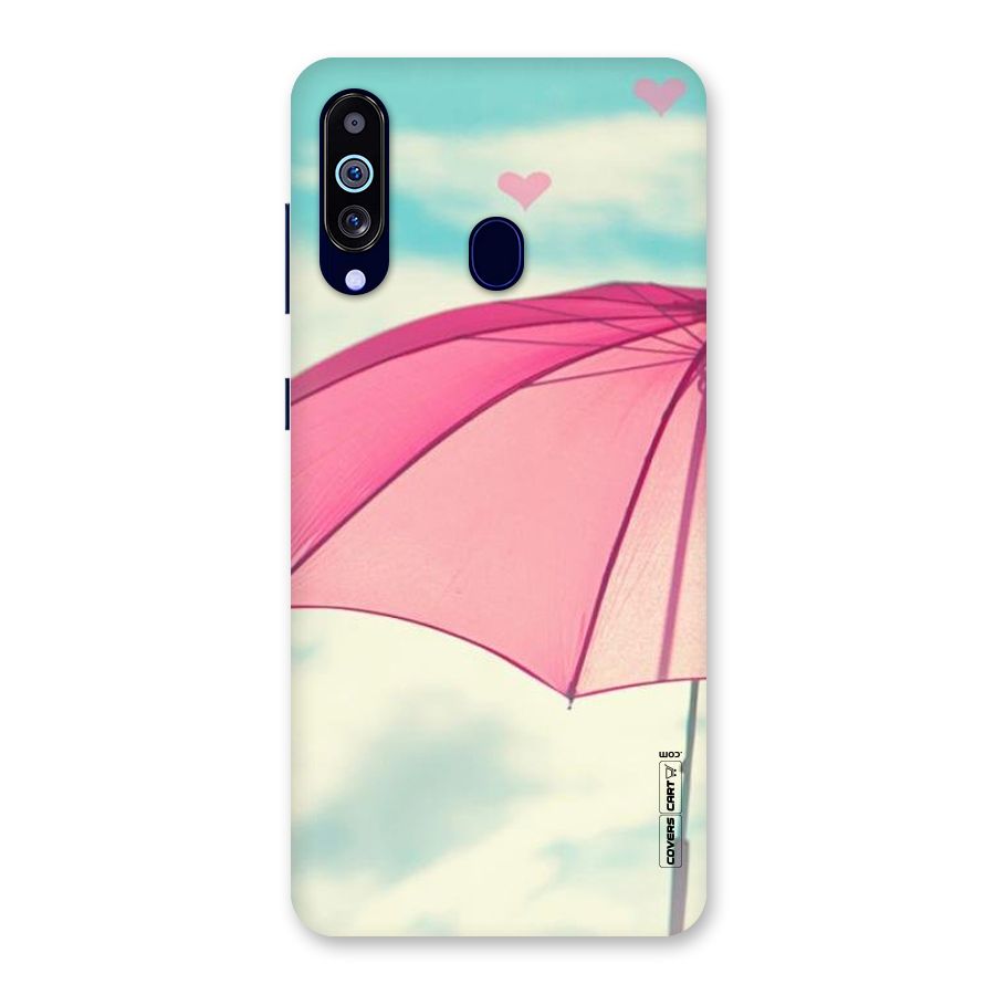 Cute Pink Umbrella Back Case for Galaxy A60
