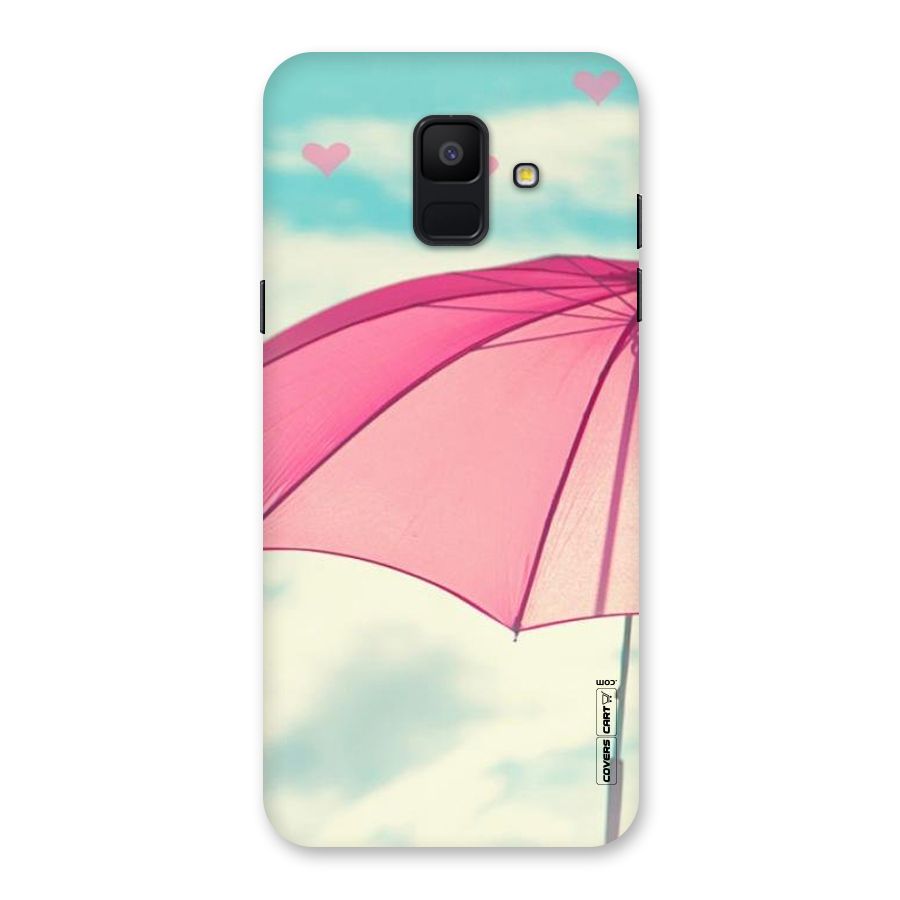 Cute Pink Umbrella Back Case for Galaxy A6 (2018)