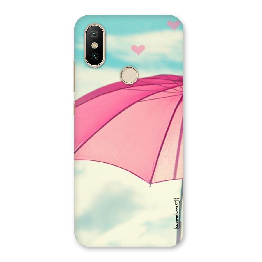 Cute Pink Umbrella Back Case for Mi A2