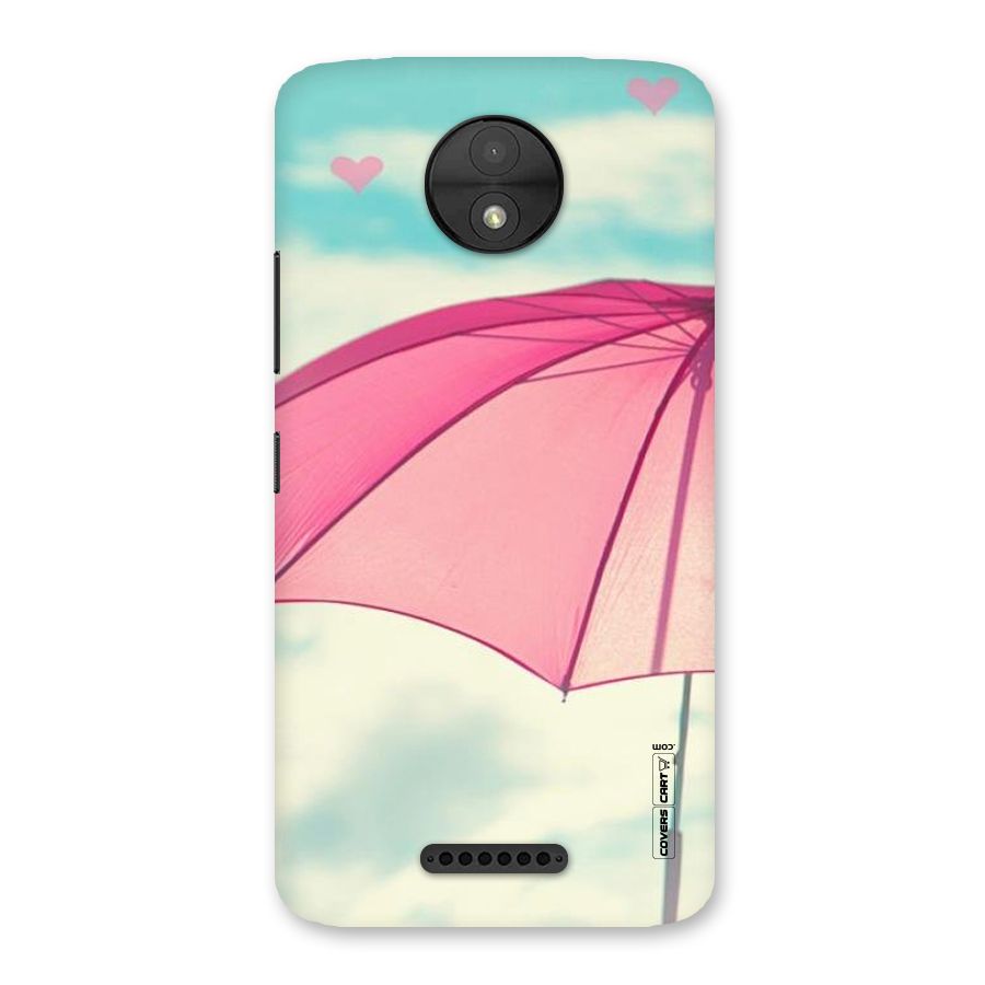Cute Pink Umbrella Back Case for Moto C