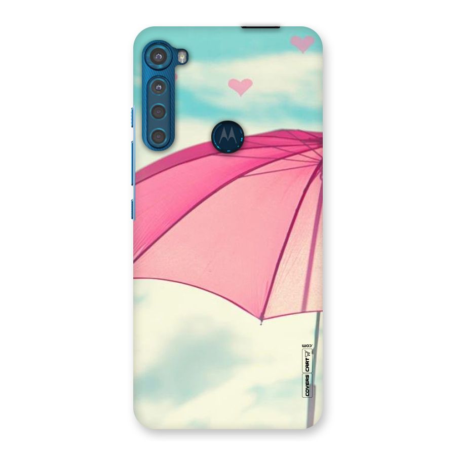 Cute Pink Umbrella Back Case for Motorola One Fusion Plus