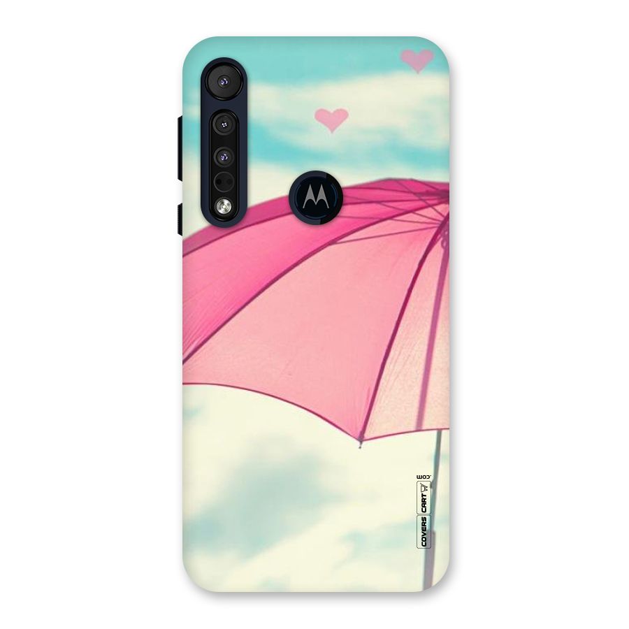 Cute Pink Umbrella Back Case for Motorola One Macro