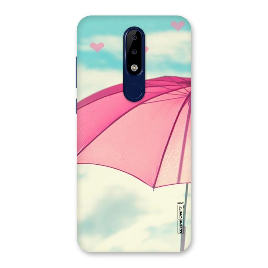 Cute Pink Umbrella Back Case for Nokia 5.1 Plus