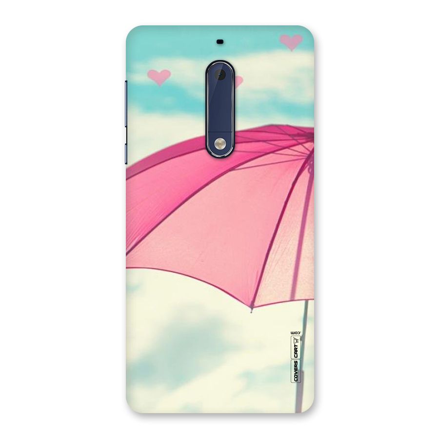 Cute Pink Umbrella Back Case for Nokia 5
