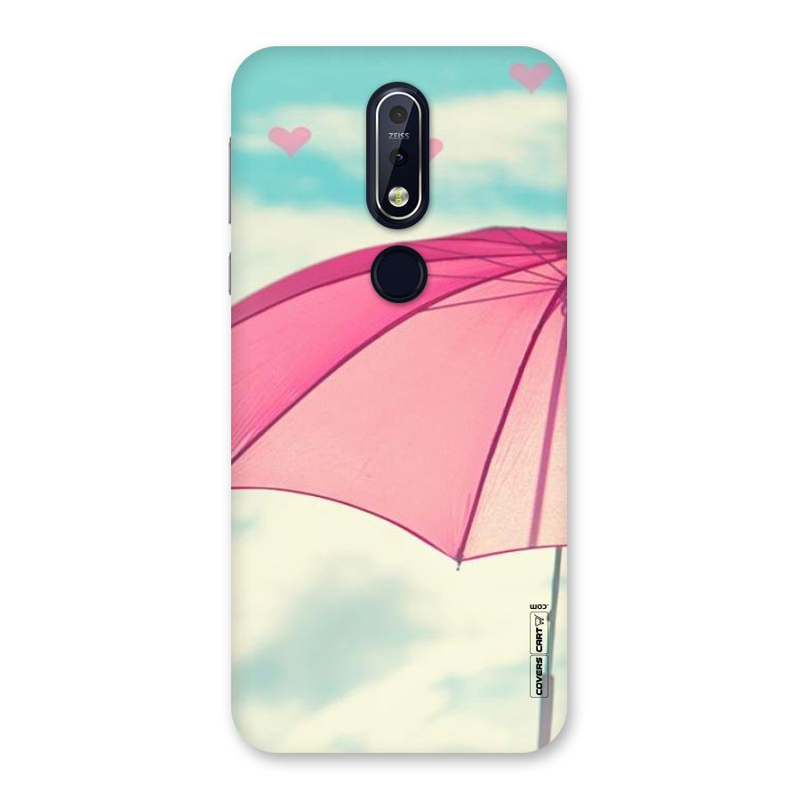 Cute Pink Umbrella Back Case for Nokia 7.1