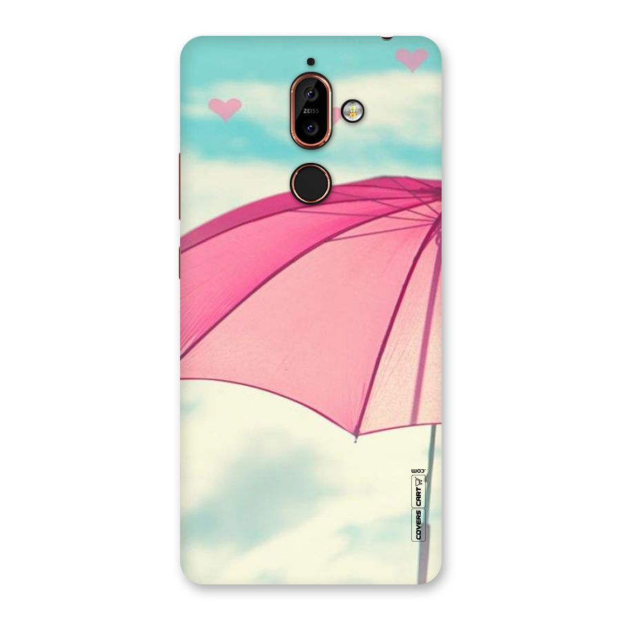 Cute Pink Umbrella Back Case for Nokia 7 Plus