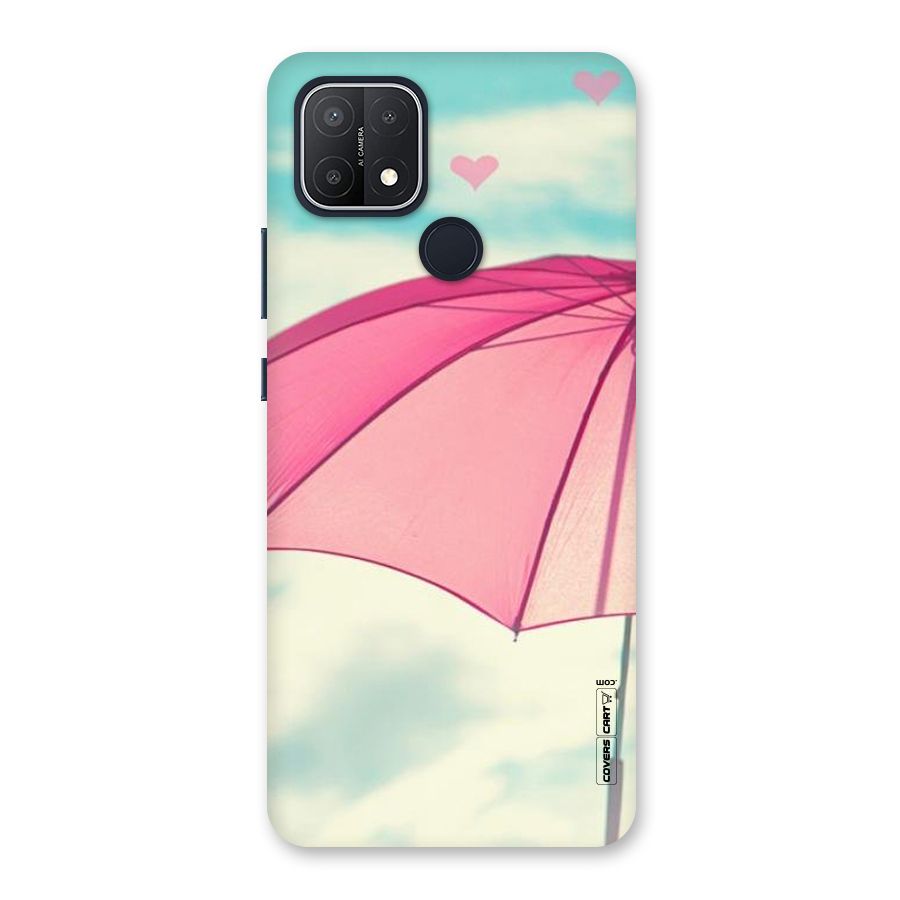Cute Pink Umbrella Back Case for Oppo A15