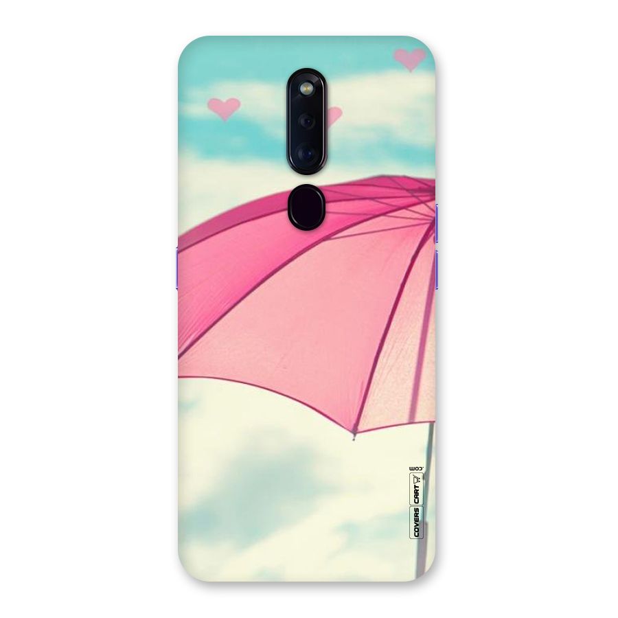 Cute Pink Umbrella Back Case for Oppo F11 Pro