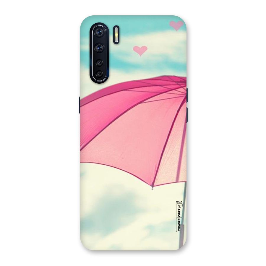 Cute Pink Umbrella Back Case for Oppo F15