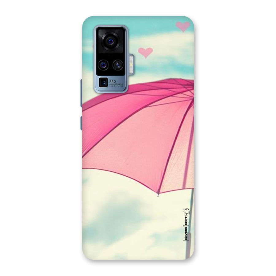 Cute Pink Umbrella Back Case for Vivo X50 Pro