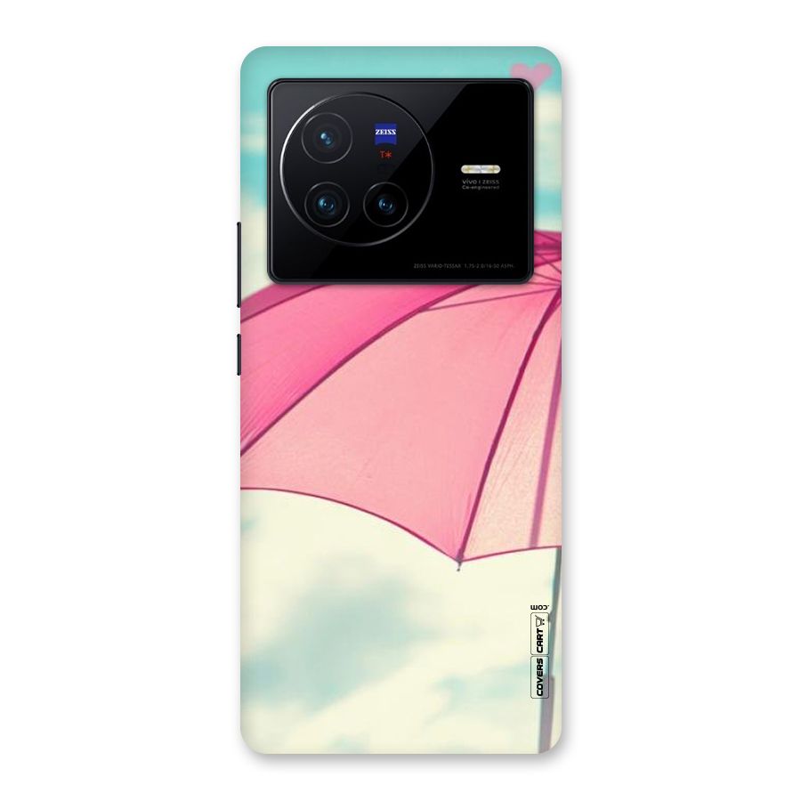 Cute Pink Umbrella Back Case for Vivo X80