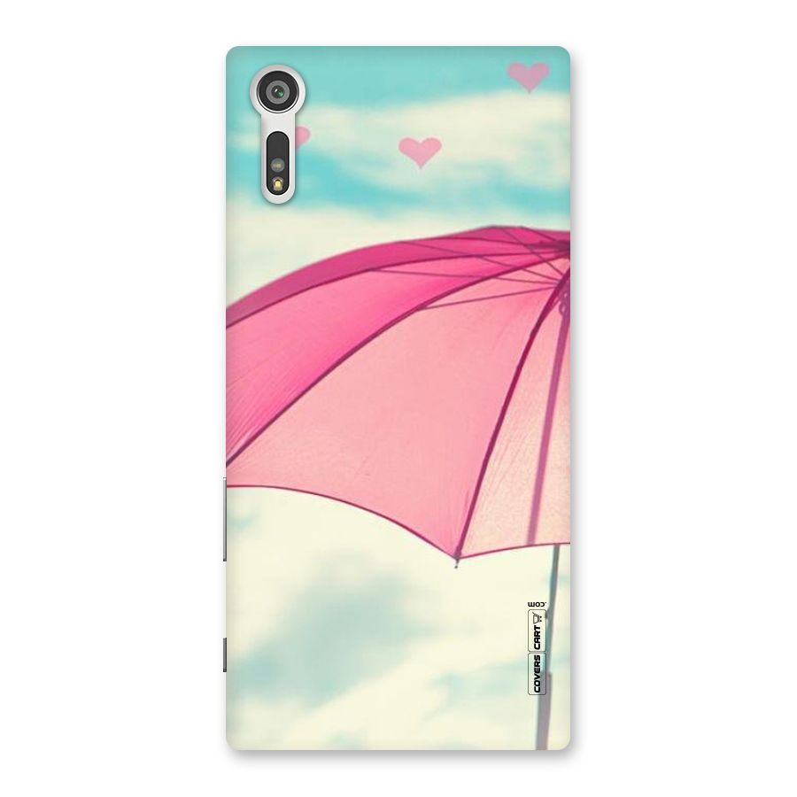 Cute Pink Umbrella Back Case for Xperia XZ