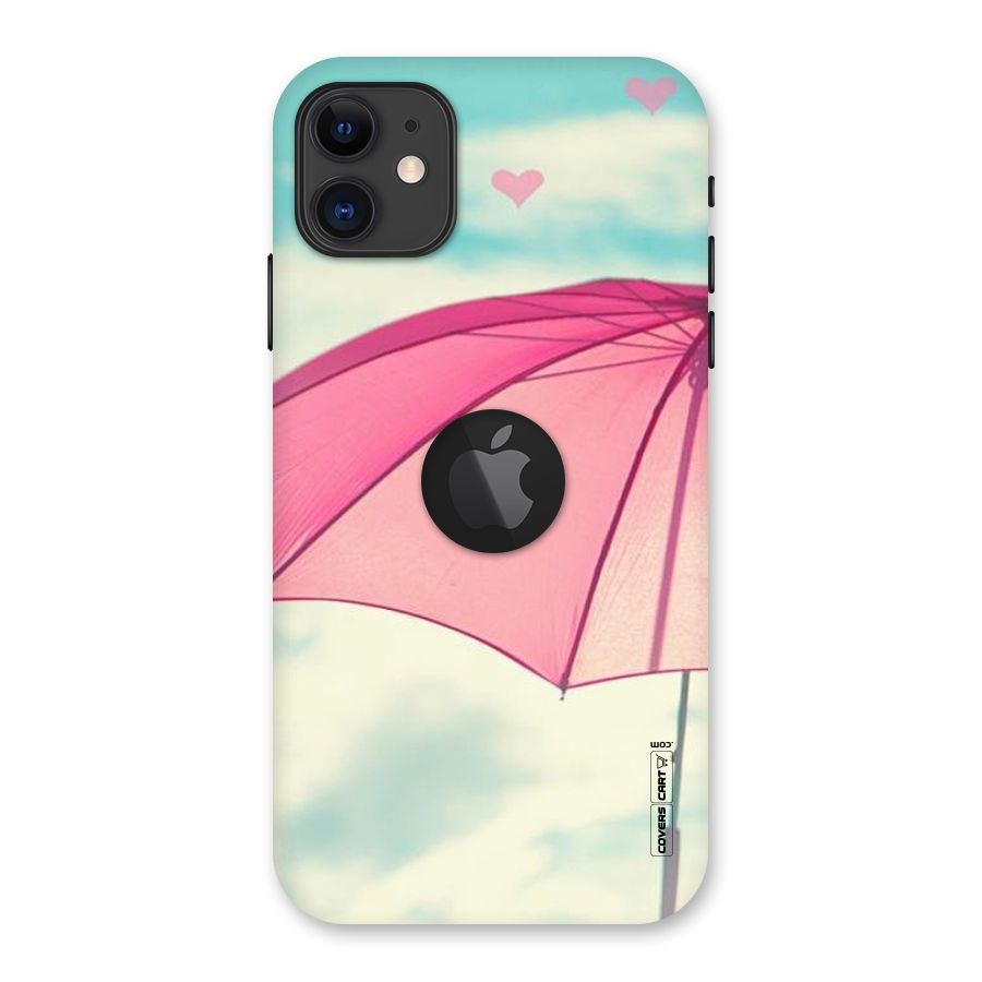 Cute Pink Umbrella Back Case for iPhone 11 Logo Cut