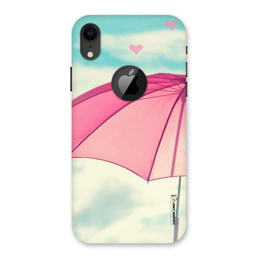 Cute Pink Umbrella Back Case for iPhone XR Logo Cut