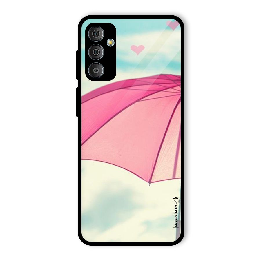 Cute Pink Umbrella Glass Back Case for Galaxy F23