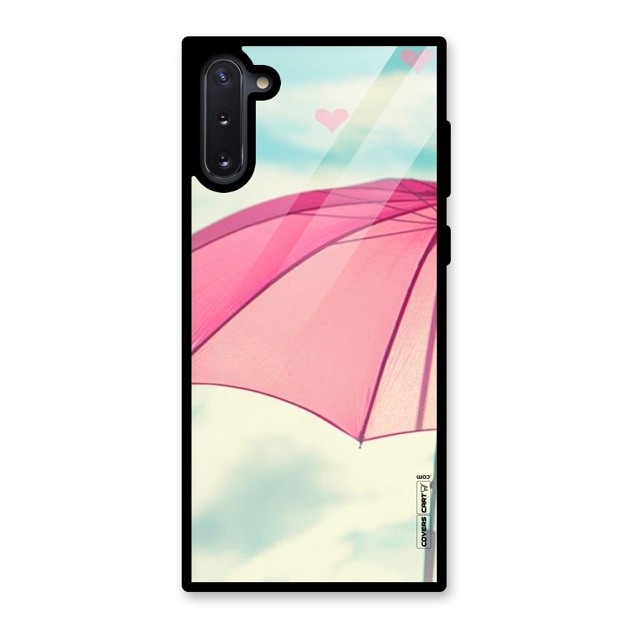 Cute Pink Umbrella Glass Back Case for Galaxy Note 10